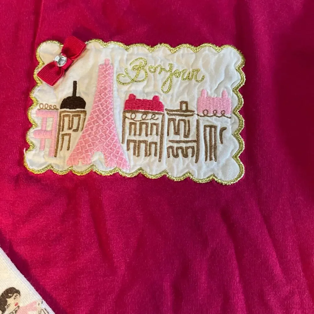 Gymboree pink Paris Eiffel Tower long sleeve graphic shirt‎ SIZE 10